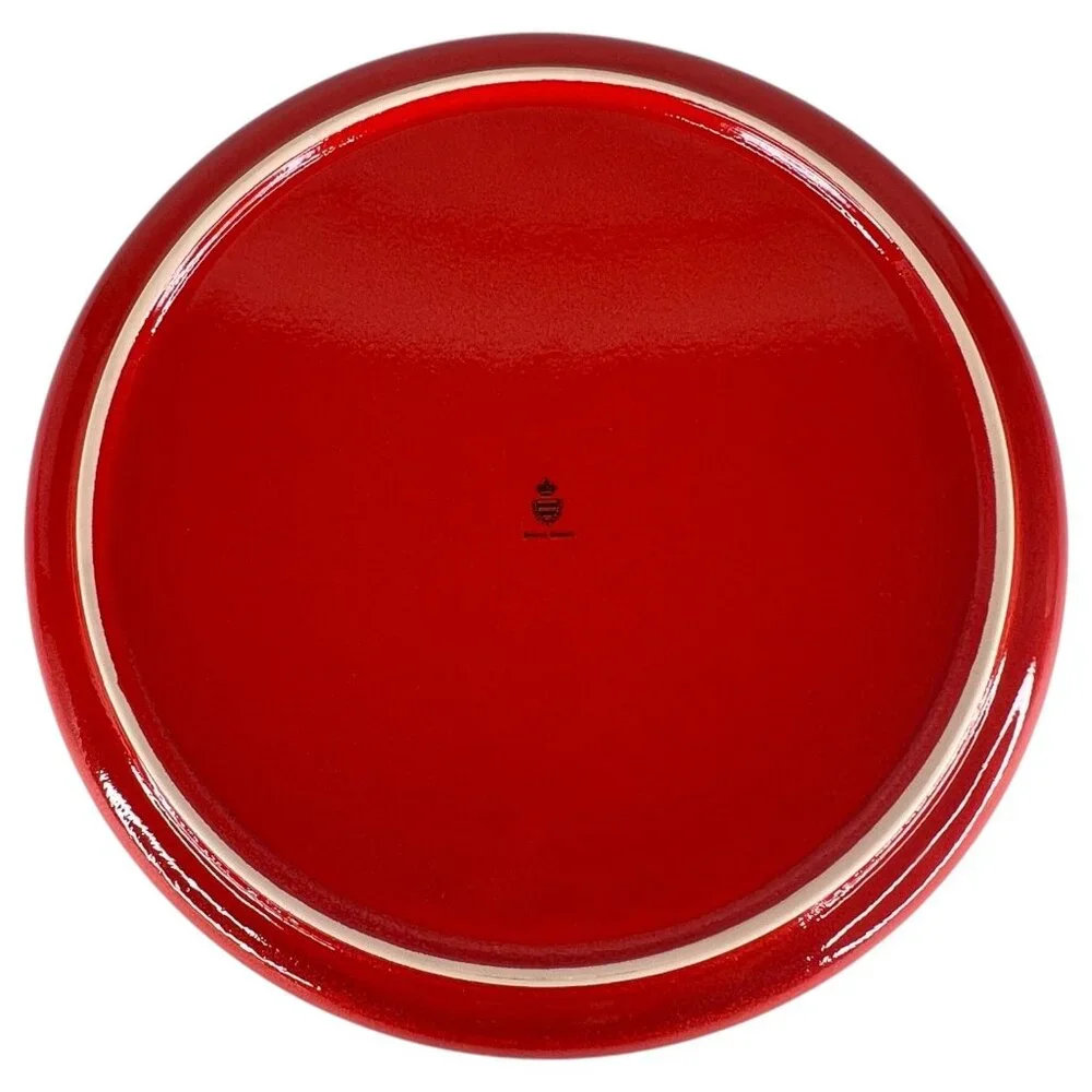 Vintage Waechtersbach Christmas Tree Round Serving Platter Cake Plate 12.25” Red